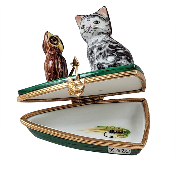 Load image into Gallery viewer, Rochard "Owl & Pussycat" Limoges Box