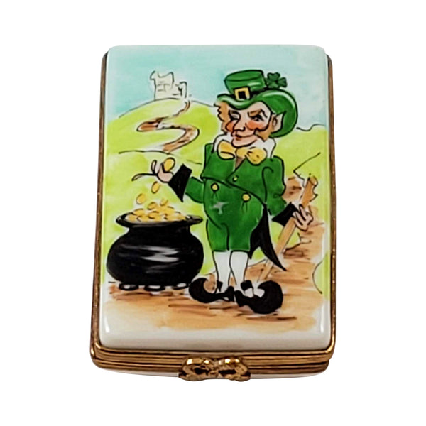 Load image into Gallery viewer, Leprechaun with Pot of Gold Limoges Box