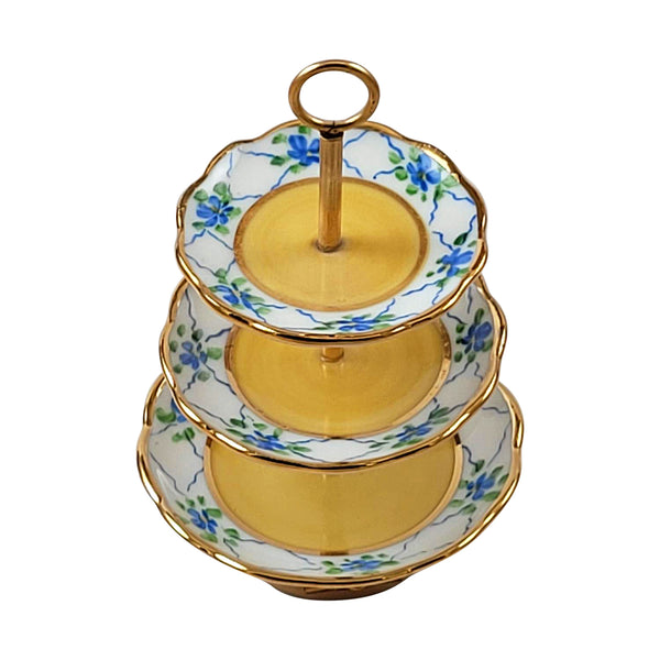 Load image into Gallery viewer, Three Tier Floral Tray Limoges Box
