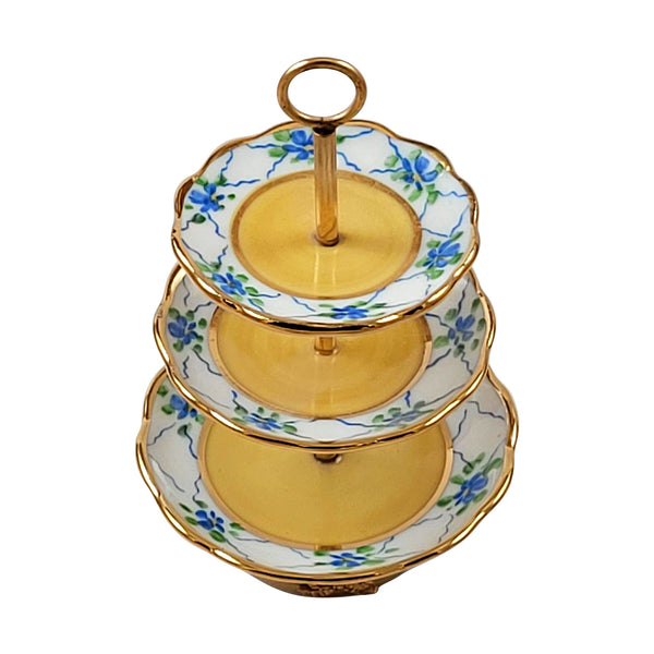 Load image into Gallery viewer, Three Tier Floral Tray Limoges Box