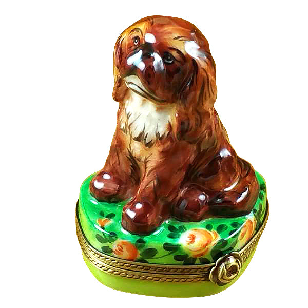 Load image into Gallery viewer, Rochard "Ruby King Charles Spaniel" Limoges Box