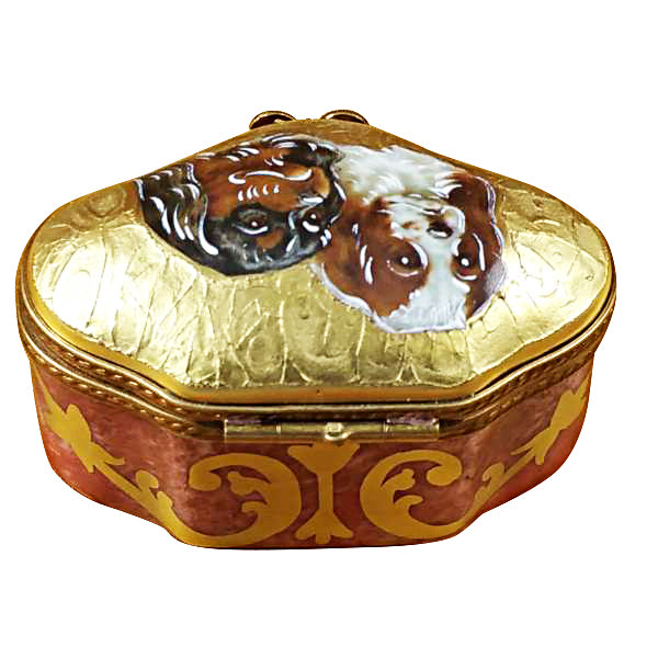Load image into Gallery viewer, Rochard "King Charles Spaniels" Limoges Box