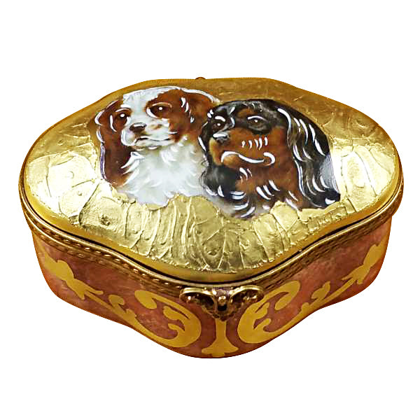 Load image into Gallery viewer, Rochard "King Charles Spaniels" Limoges Box