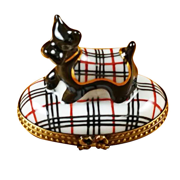 Load image into Gallery viewer, Rochard "Scottish Terrier - Burberry" Limoges Box
