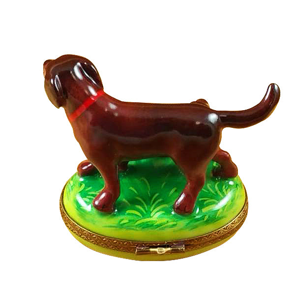 Load image into Gallery viewer, Rochard "Chocolate Labrador with Puppy" Limoges Box