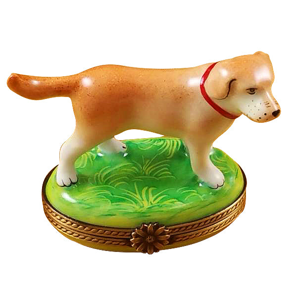 Load image into Gallery viewer, Rochard "Standing Blond Labrador" Limoges Box