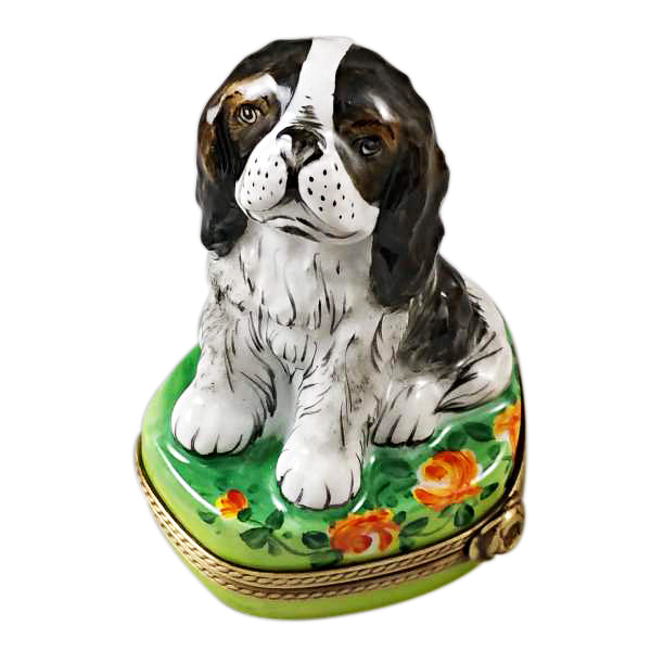 Load image into Gallery viewer, Rochard "Tri Color King Charles Spaniel" Limoges Box