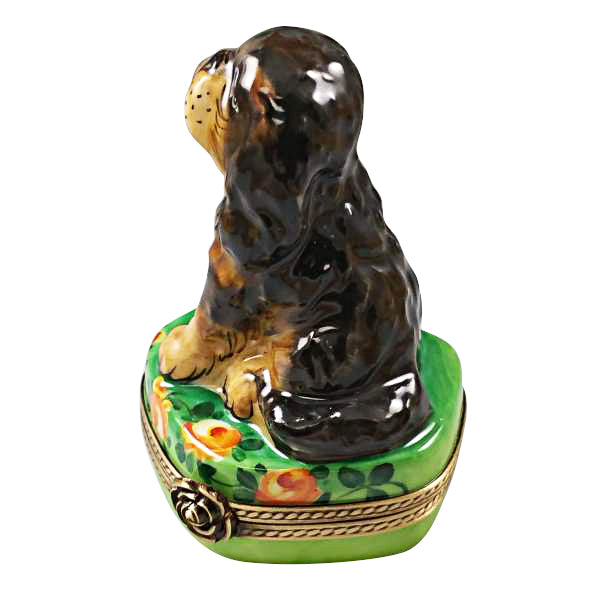 Load image into Gallery viewer, Rochard "Black and Tan King Charles Spaniel" Limoges Box