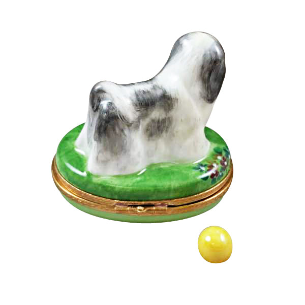 Load image into Gallery viewer, Rochard "Shih Tzu Grey" Limoges Box