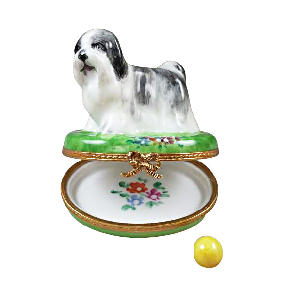 Load image into Gallery viewer, Rochard "Shih Tzu Grey" Limoges Box