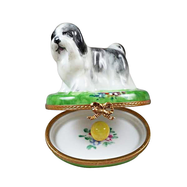 Load image into Gallery viewer, Rochard "Shih Tzu Grey" Limoges Box