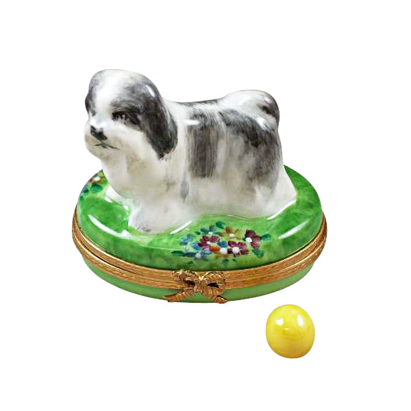 Load image into Gallery viewer, Rochard "Shih Tzu Grey" Limoges Box