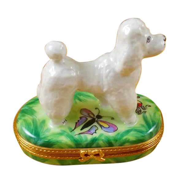 Load image into Gallery viewer, Rochard "White Poodle" Limoges Box