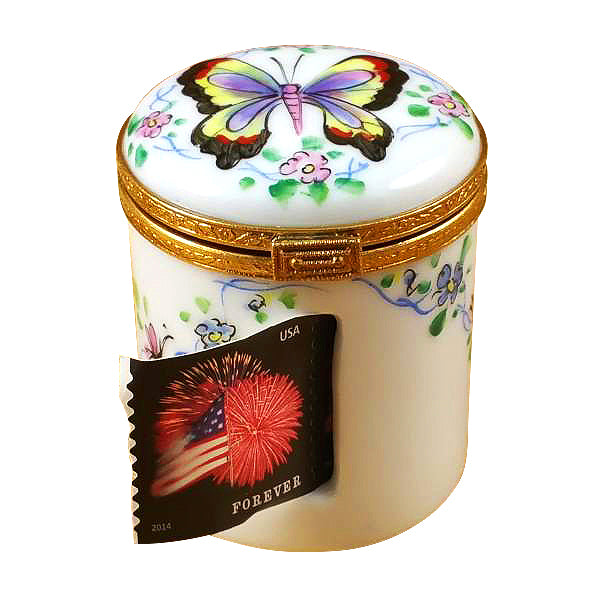 Load image into Gallery viewer, Rochard "Butterfly Stamp Holder" Limoges Box