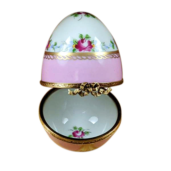 Load image into Gallery viewer, Rochard "Pink Egg with Flowers" Limoges Box