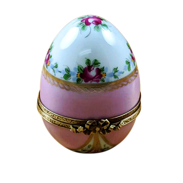 Load image into Gallery viewer, Rochard "Pink Egg with Flowers" Limoges Box