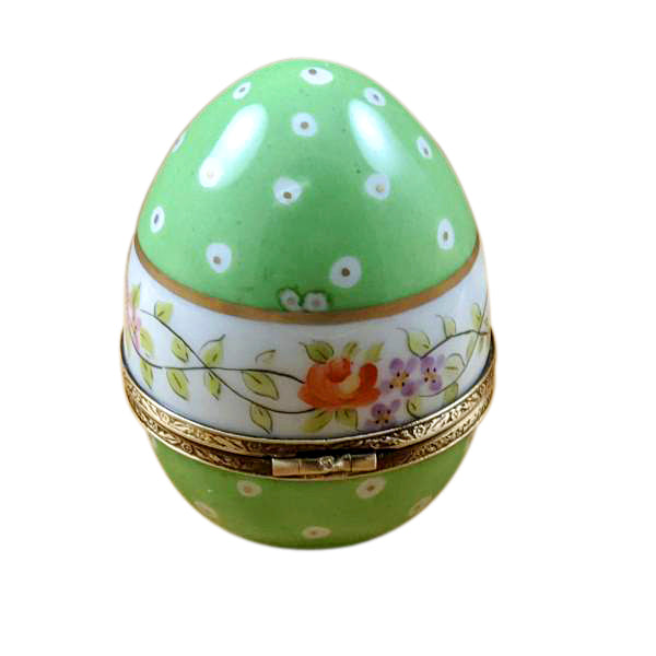 Load image into Gallery viewer, Rochard "Green Egg with Flowers" Limoges Box