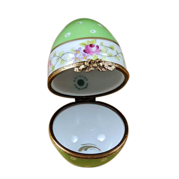 Load image into Gallery viewer, Rochard "Green Egg with Flowers" Limoges Box