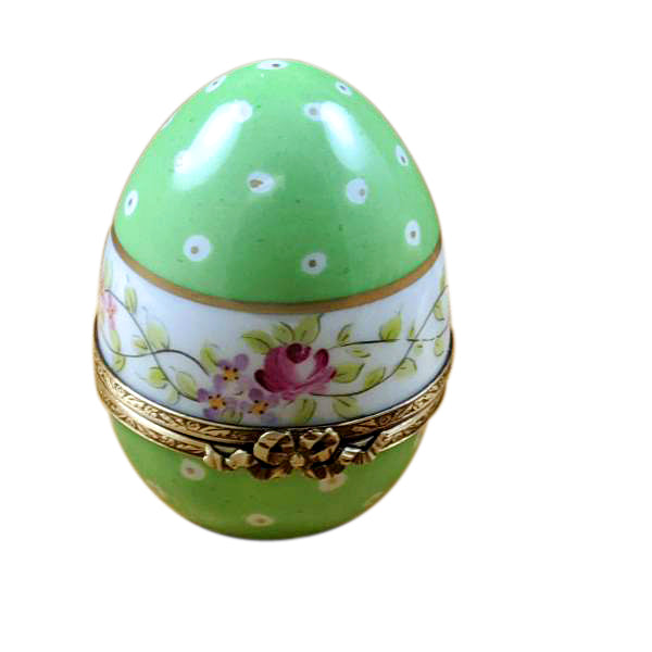 Load image into Gallery viewer, Rochard "Green Egg with Flowers" Limoges Box