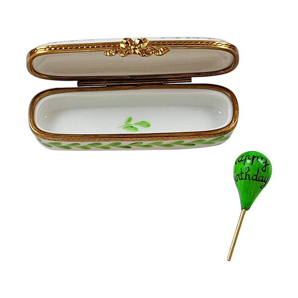 Load image into Gallery viewer, Rochard "Oblong Happy Birthday Box with Removable "Happy Birthday" Balloon" Limoges Box