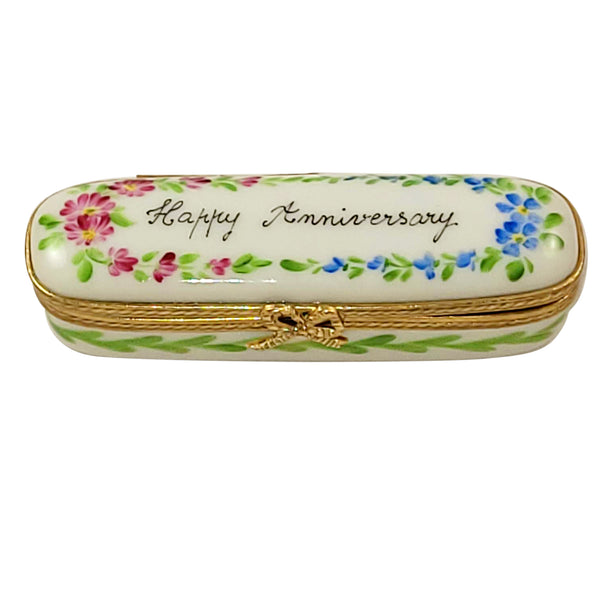Load image into Gallery viewer, Rochard "Oblong "Happy Anniversary"" Limoges Box
