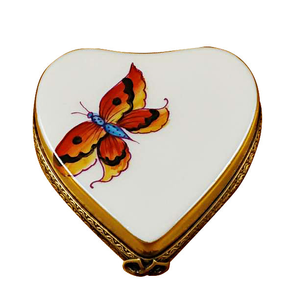 Load image into Gallery viewer, Rochard "Heart - Butterfly on Gold Base" Limoges Box