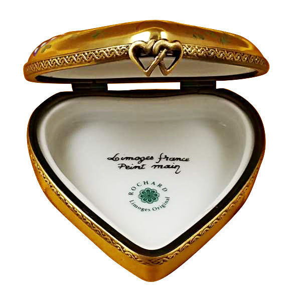 Load image into Gallery viewer, Rochard "Heart - Butterfly on Gold Base" Limoges Box