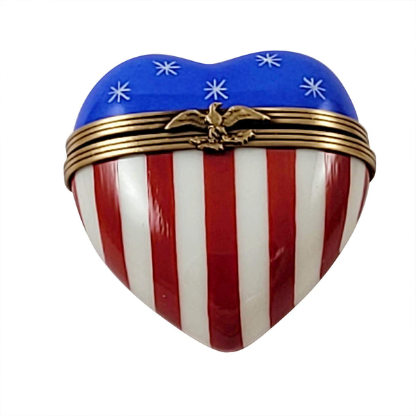 Load image into Gallery viewer, Rochard "Heart American Flag" Limoges Box