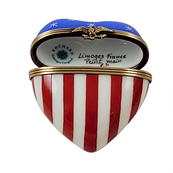 Load image into Gallery viewer, Rochard "Heart American Flag" Limoges Box