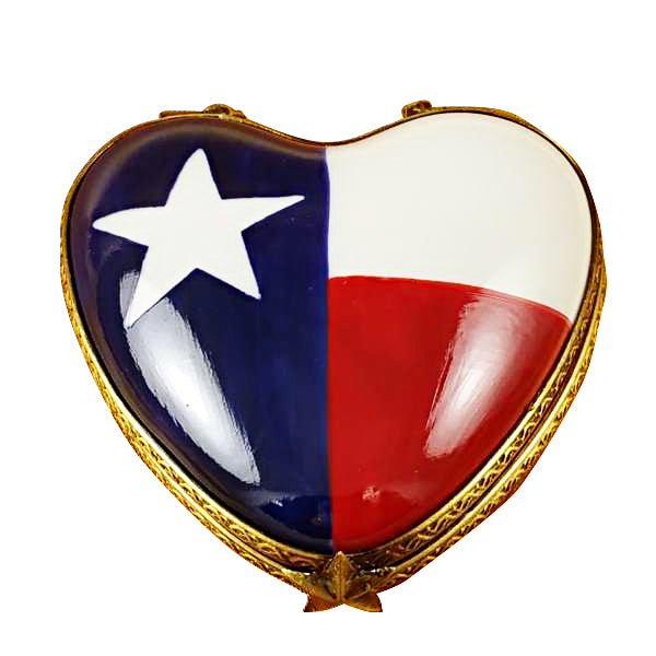 Load image into Gallery viewer, Rochard "Heart - Texas Flag" Limoges Box