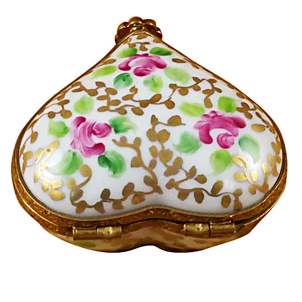 Load image into Gallery viewer, Rochard "Heart - Tapestry Rose" Limoges Box