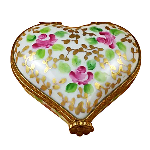 Load image into Gallery viewer, Rochard "Heart - Tapestry Rose" Limoges Box