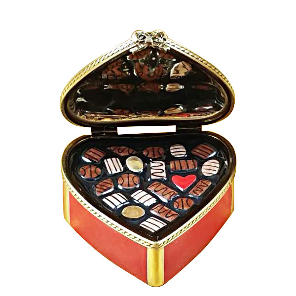 Load image into Gallery viewer, Rochard "Red Heart with Chocolates" Limoges Box
