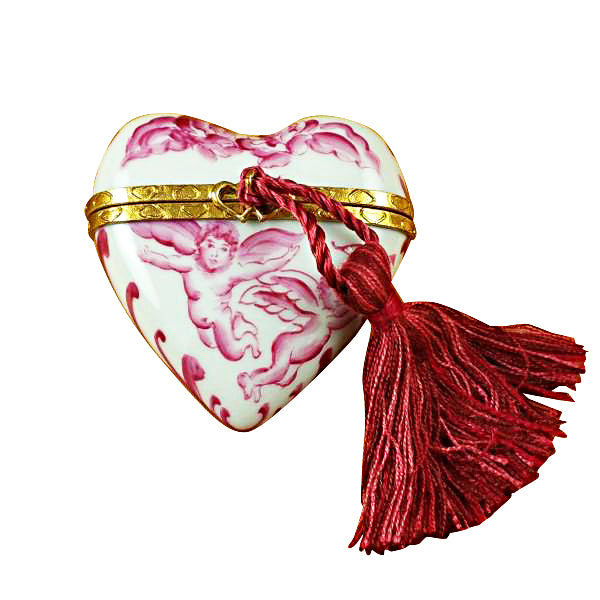Load image into Gallery viewer, Rochard "Heart - Pink Angel with Tassel" Limoges Box