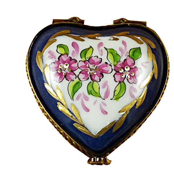 Load image into Gallery viewer, Rochard "Blue Heart Roses on Blue Base" Limoges Box