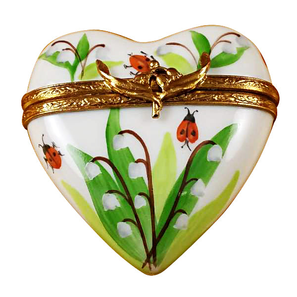 Load image into Gallery viewer, Rochard "Lily of the Valley Heart" Limoges Box