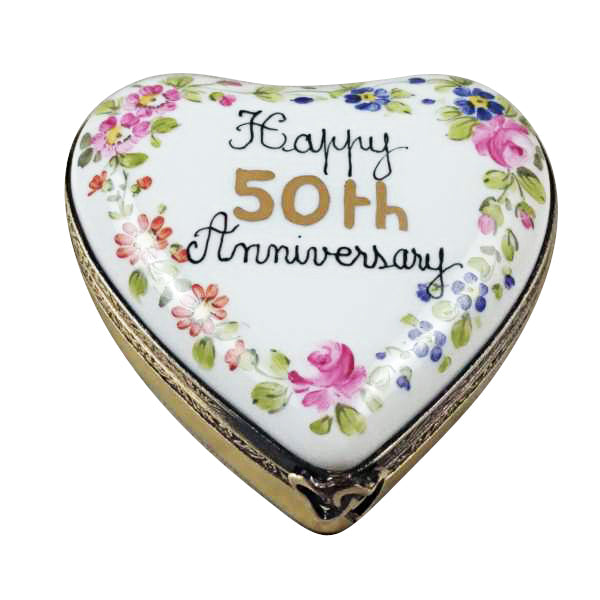 Load image into Gallery viewer, Rochard "50th Anniversary Heart" Limoges Box