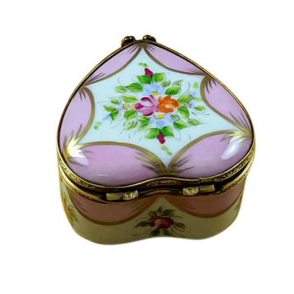 Load image into Gallery viewer, Rochard "Pink Heart with Flowers" Limoges Box