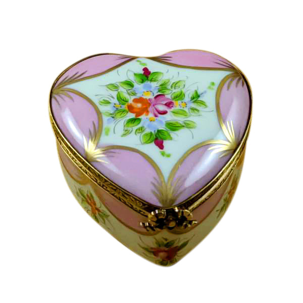 Load image into Gallery viewer, Rochard "Pink Heart with Flowers" Limoges Box