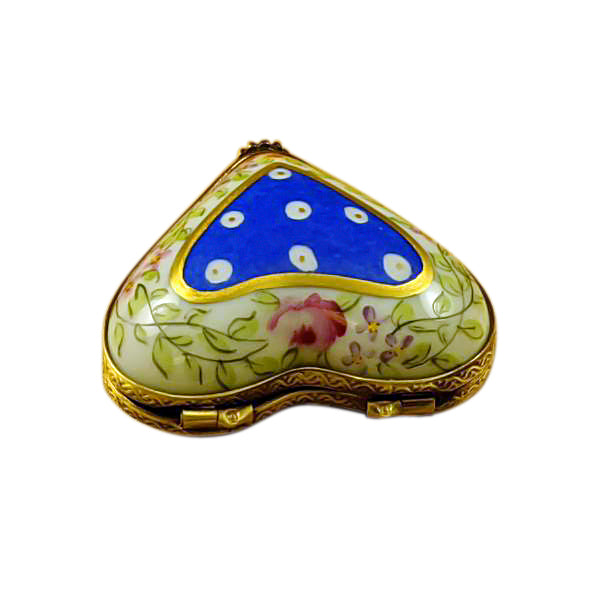 Load image into Gallery viewer, Rochard "Blue Heart with Flowers" Limoges Box