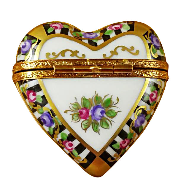 Load image into Gallery viewer, Rochard "Black & White Heart" Limoges Box