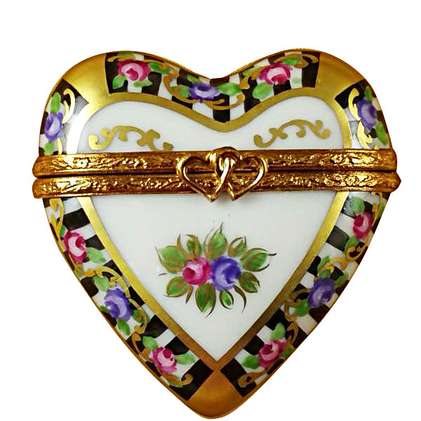Load image into Gallery viewer, Rochard "Black & White Heart" Limoges Box
