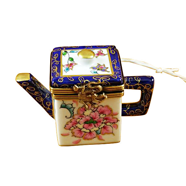 Load image into Gallery viewer, Rochard "Square Teapot with Blue Spout & Handle" Limoges Box