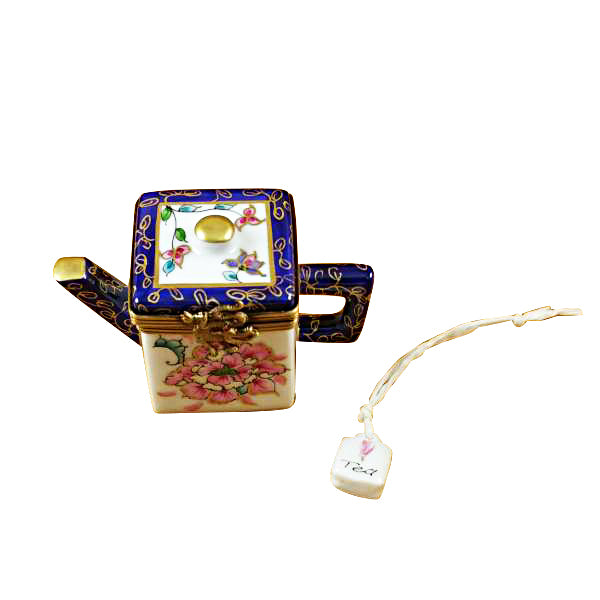Load image into Gallery viewer, Rochard "Square Teapot with Blue Spout & Handle" Limoges Box