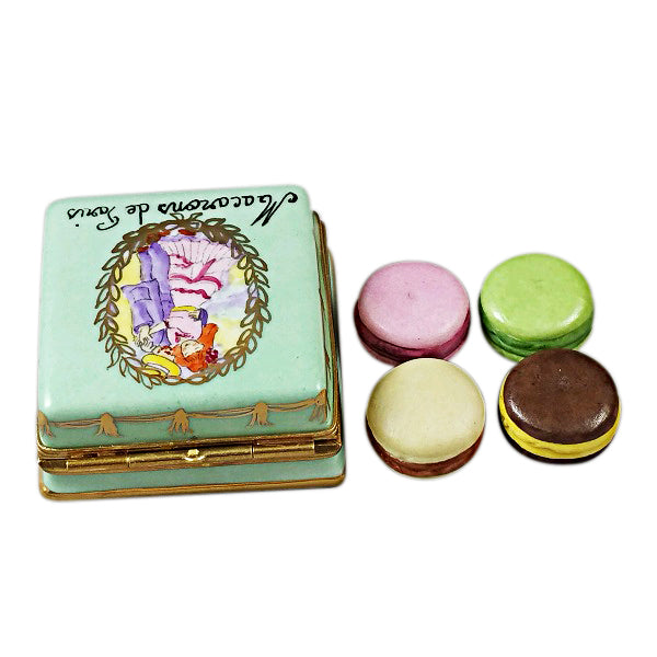 Load image into Gallery viewer, Rochard "Square Box with Macarons de Paris" Limoges Box