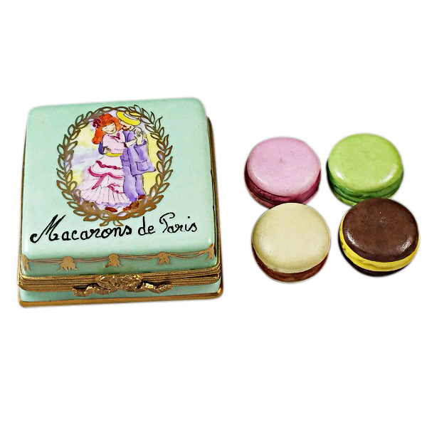 Load image into Gallery viewer, Rochard "Square Box with Macarons de Paris" Limoges Box