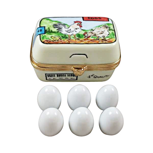 Load image into Gallery viewer, Rochard &quot;Eggs in Carton&quot; Limoges Box
