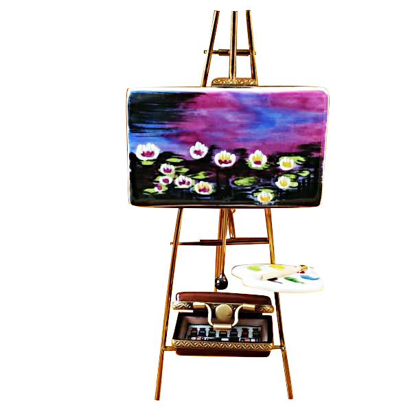 Load image into Gallery viewer, Rochard "Easel Monet - Water Lilies" Limoges Box