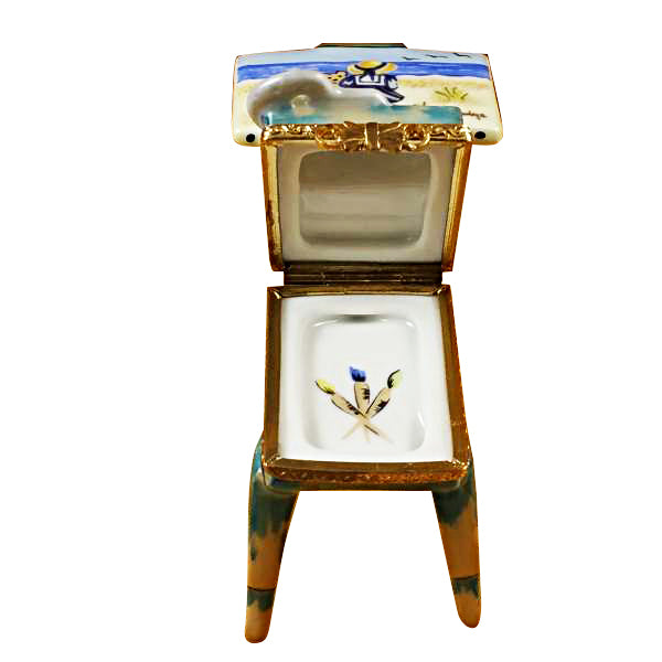 Load image into Gallery viewer, Rochard "Easel with Girl & Seashore" Limoges Box