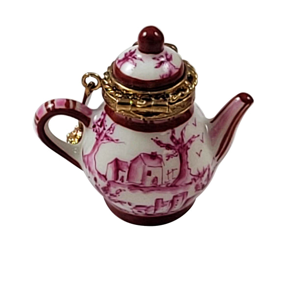 Load image into Gallery viewer, Rochard "Pink Toile Teapot" Limoges Box